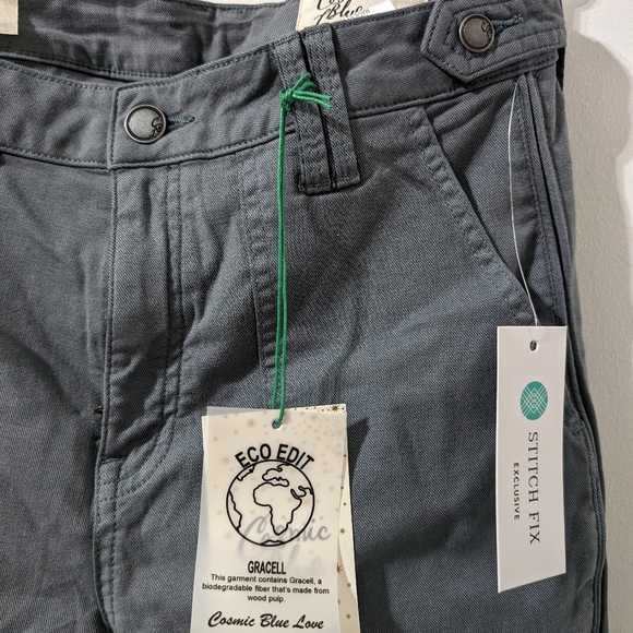 🌸 Cosmic Blue Erin High Rise Utility Pant Size 27T NWT STITCH FIX - Picture 9 of 13